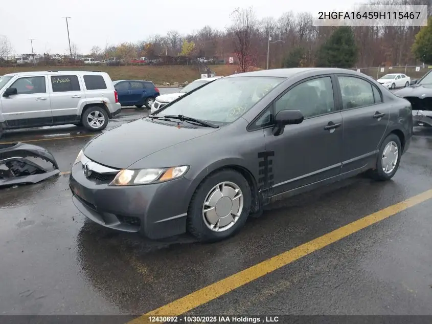 2HGFA16459H115467 2009 Honda Civic Dx-G