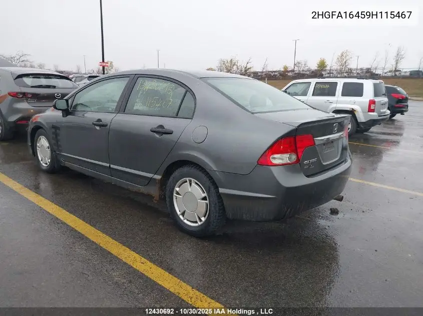 2HGFA16459H115467 2009 Honda Civic Dx-G