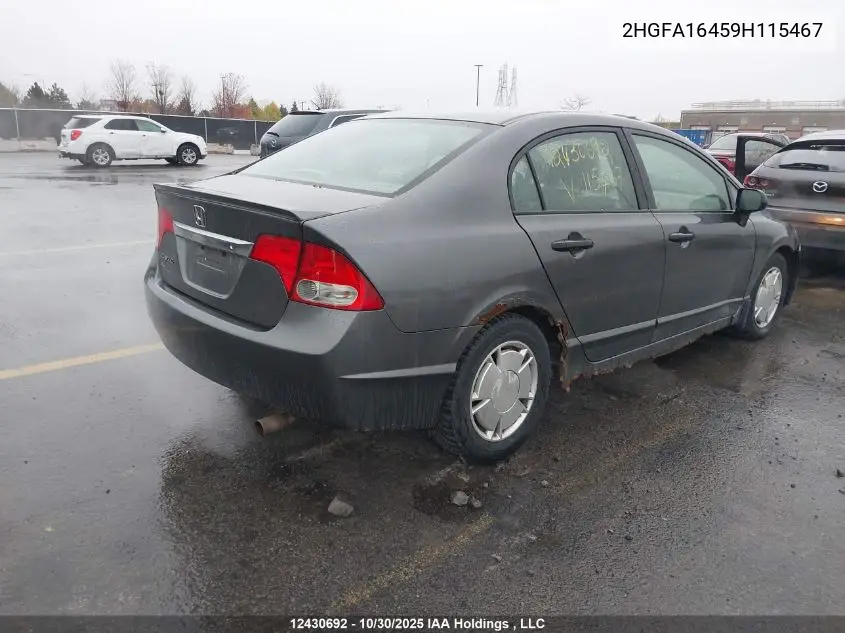 2HGFA16459H115467 2009 Honda Civic Dx-G