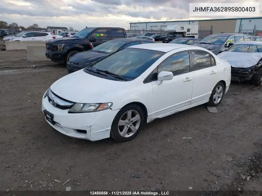 JHMFA36289S800403 2009 Honda Civic Hybrid