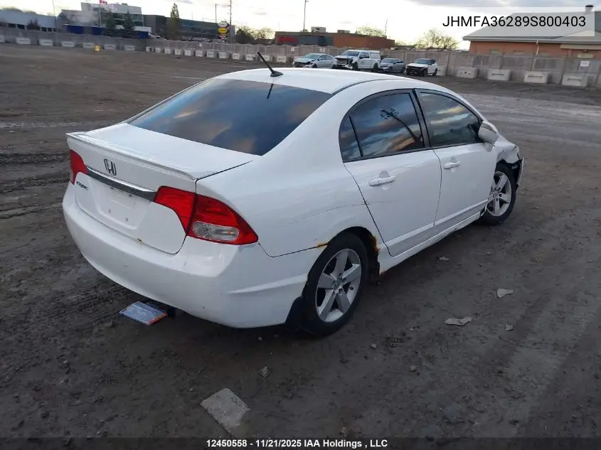 JHMFA36289S800403 2009 Honda Civic Hybrid