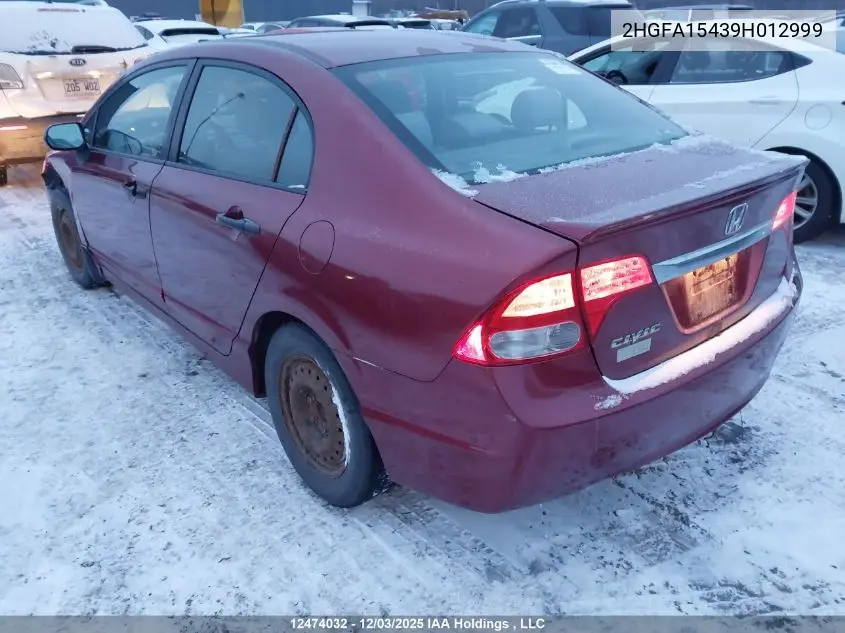 2HGFA15439H012999 2009 Honda Civic Dx-G