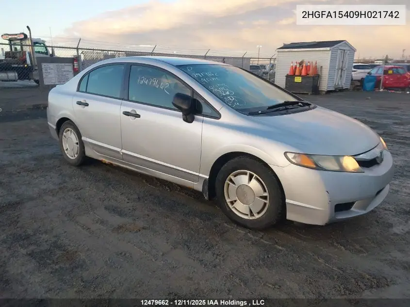 2HGFA15409H021742 2009 Honda Civic Dx-G