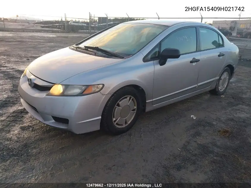 2HGFA15409H021742 2009 Honda Civic Dx-G