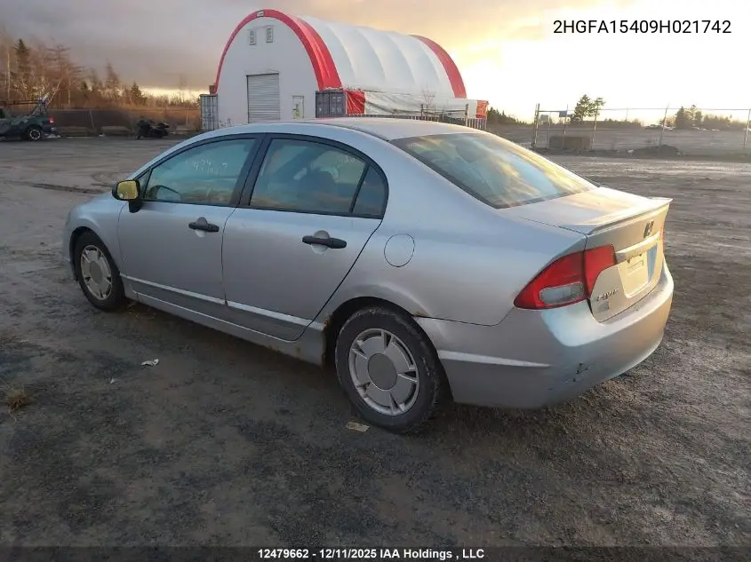 2HGFA15409H021742 2009 Honda Civic Dx-G