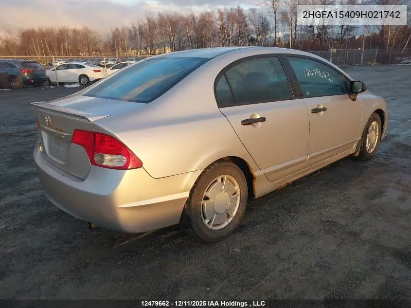 2HGFA15409H021742 2009 Honda Civic Dx-G