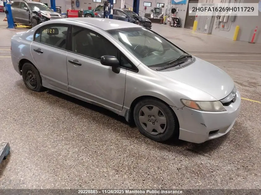 2HGFA16269H011729 2009 Honda Civic Dx