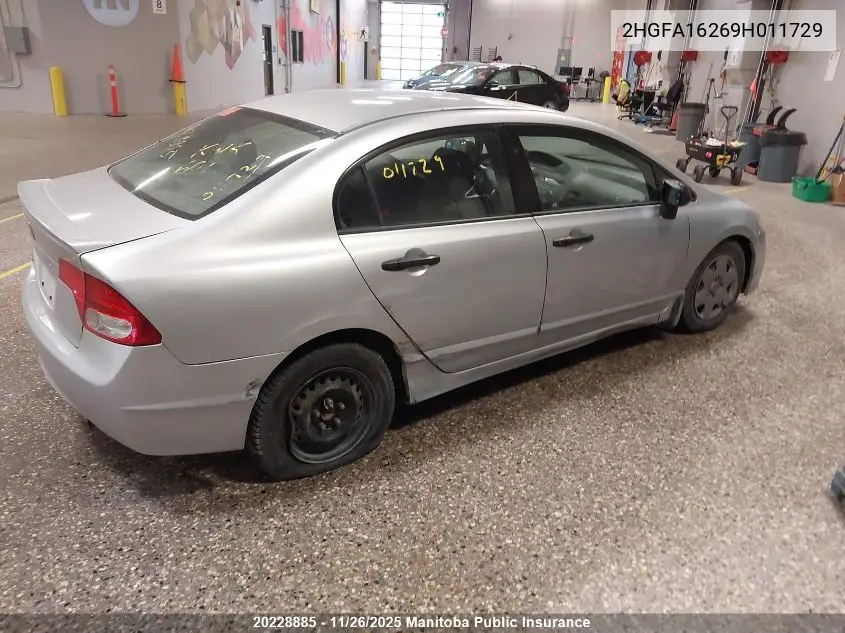 2HGFA16269H011729 2009 Honda Civic Dx
