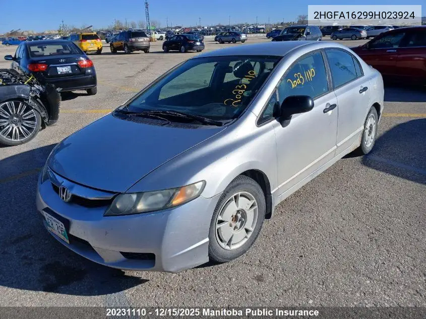 2HGFA16299H023924 2009 Honda Civic Dx