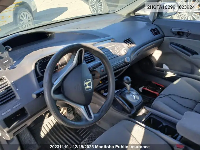 2HGFA16299H023924 2009 Honda Civic Dx
