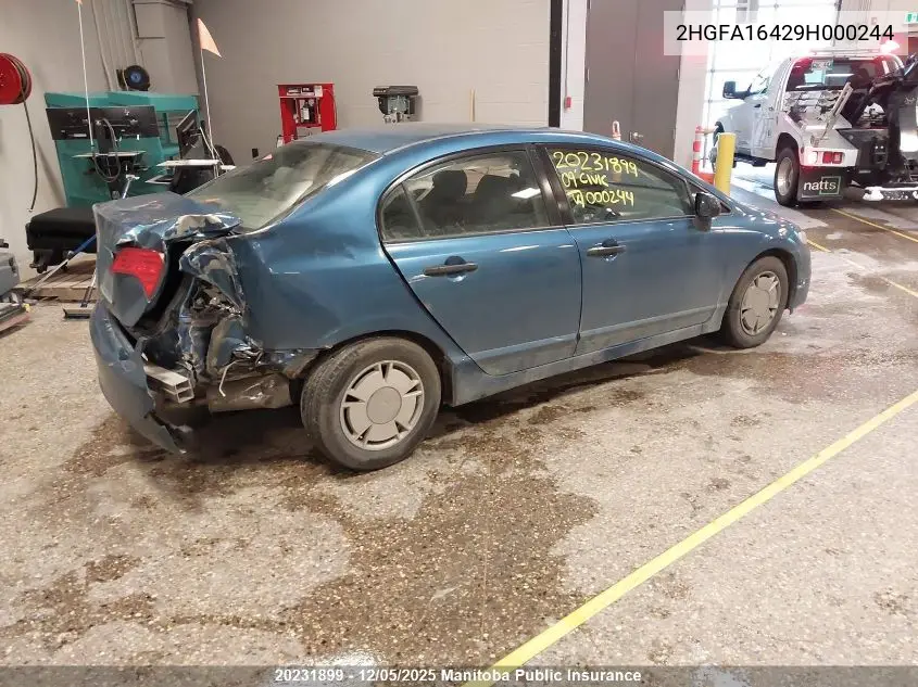 2HGFA16429H000244 2009 Honda Civic Dx-G