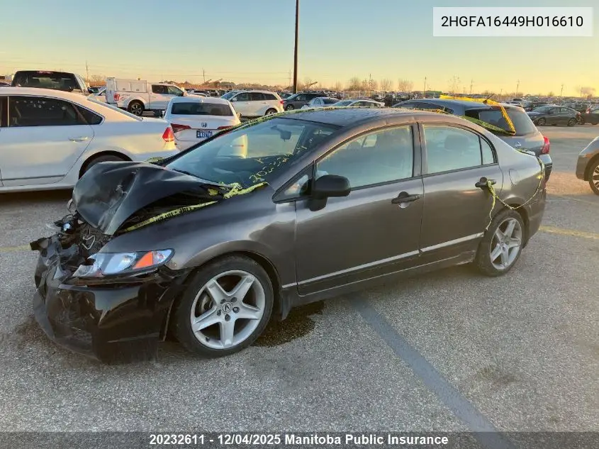 2HGFA16449H016610 2009 Honda Civic Dx-G