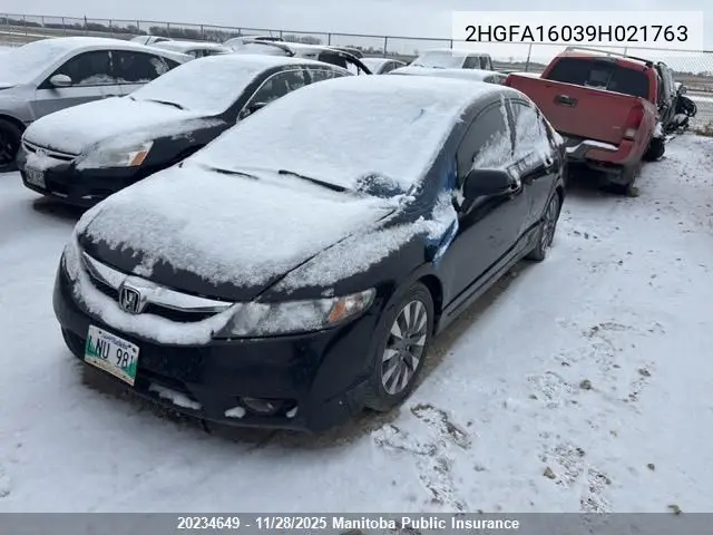 2HGFA16039H021763 2009 Honda Civic Ex-L