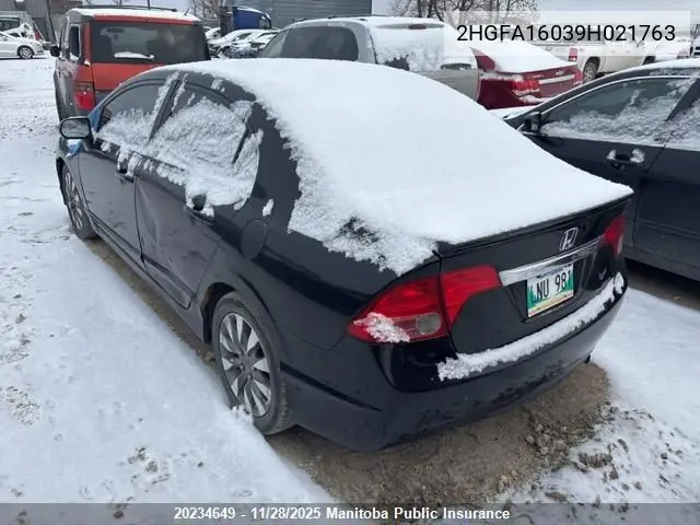 2HGFA16039H021763 2009 Honda Civic Ex-L