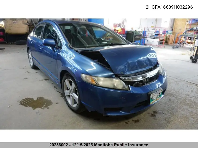 2HGFA16639H032296 2009 Honda Civic Sport