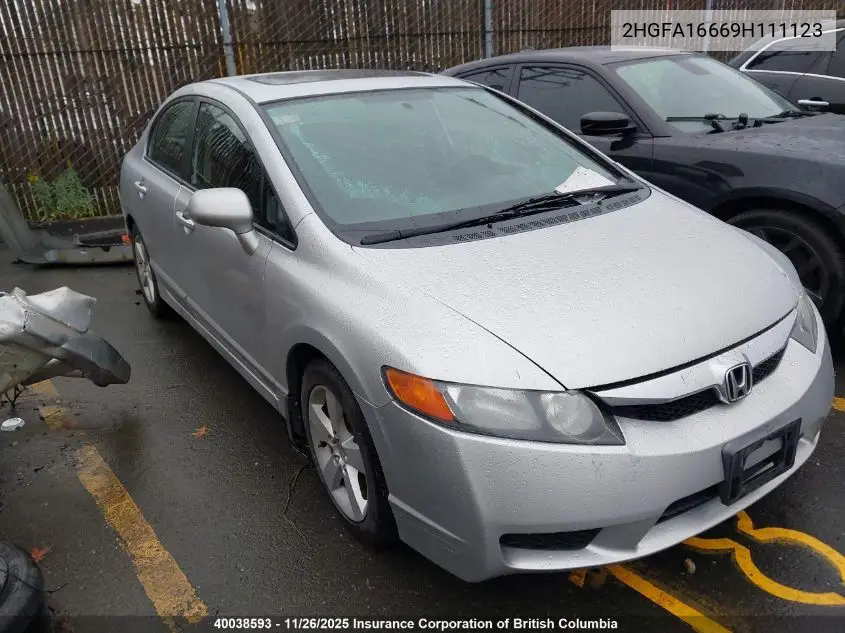 2HGFA16669H111123 2009 Honda Civic Sport