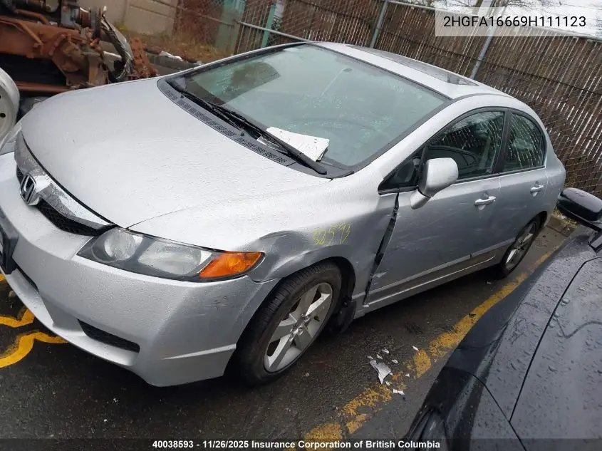 2HGFA16669H111123 2009 Honda Civic Sport
