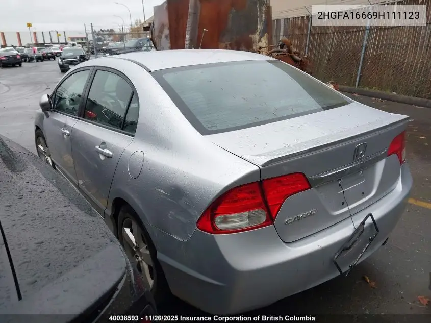 2HGFA16669H111123 2009 Honda Civic Sport