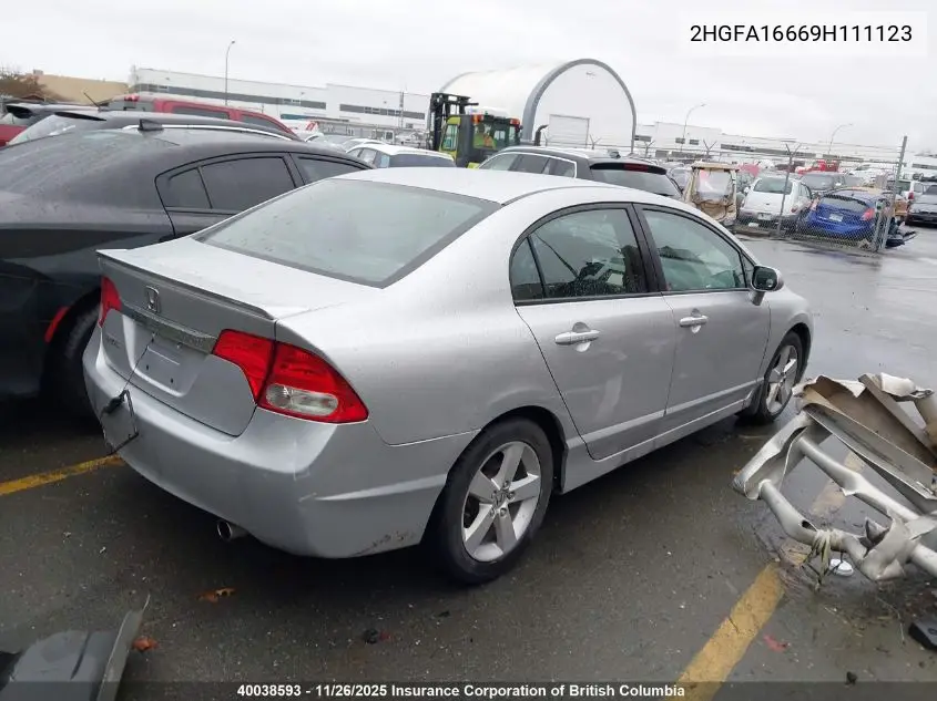 2HGFA16669H111123 2009 Honda Civic Sport
