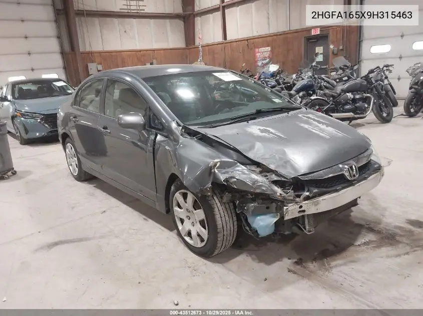 2HGFA165X9H315463 2009 Honda Civic Lx