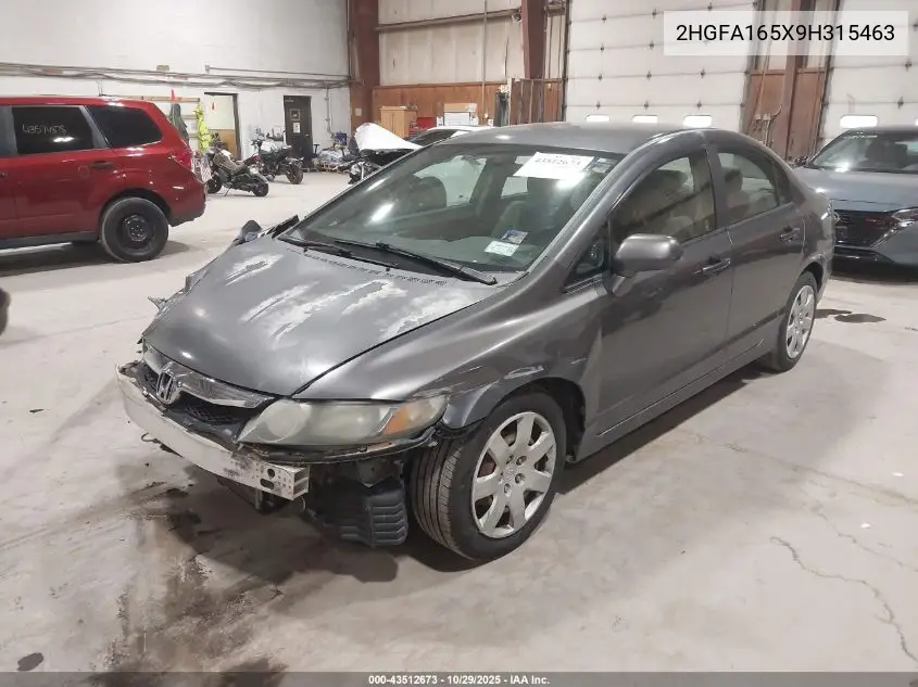 2HGFA165X9H315463 2009 Honda Civic Lx