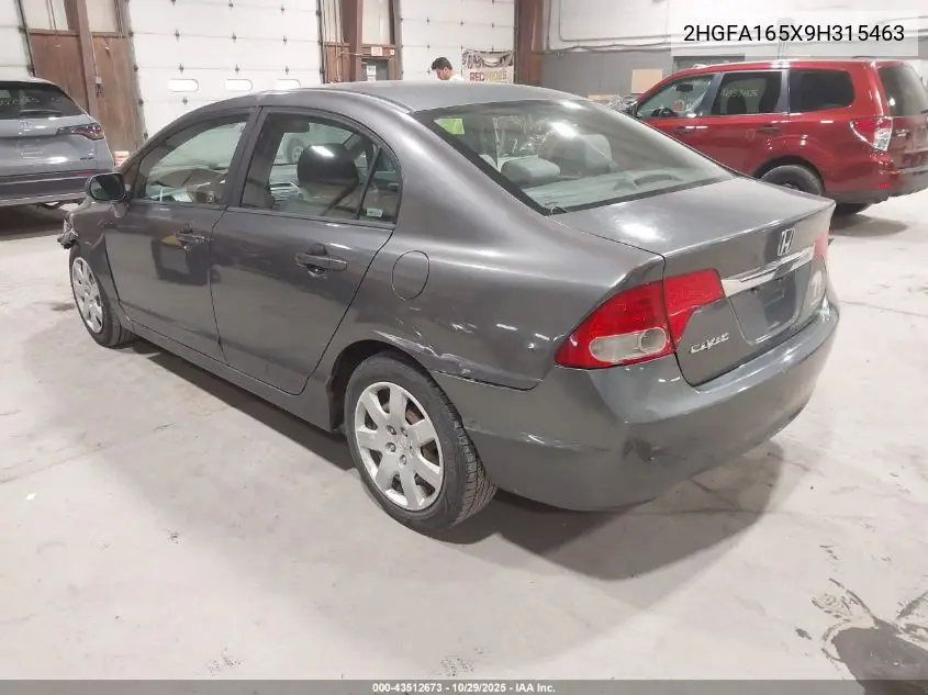 2HGFA165X9H315463 2009 Honda Civic Lx