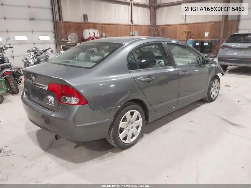 2HGFA165X9H315463 2009 Honda Civic Lx