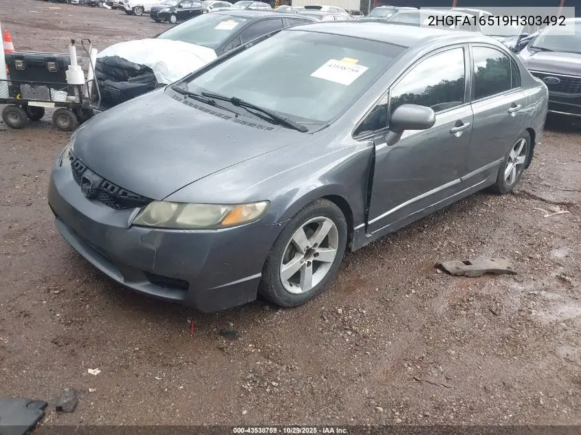 2HGFA16519H303492 2009 Honda Civic Lx