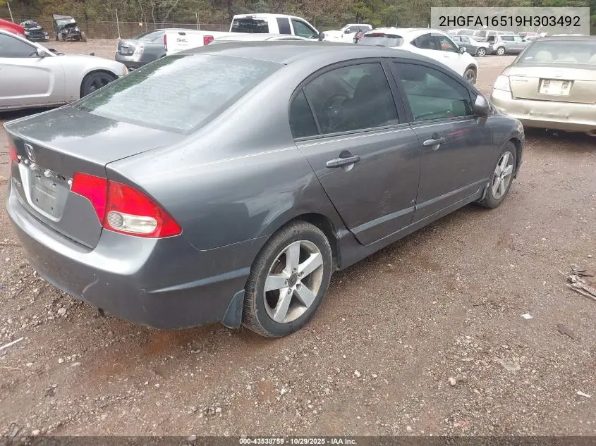 2HGFA16519H303492 2009 Honda Civic Lx