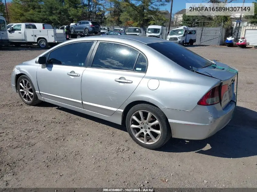 2HGFA16589H307149 2009 Honda Civic Lx