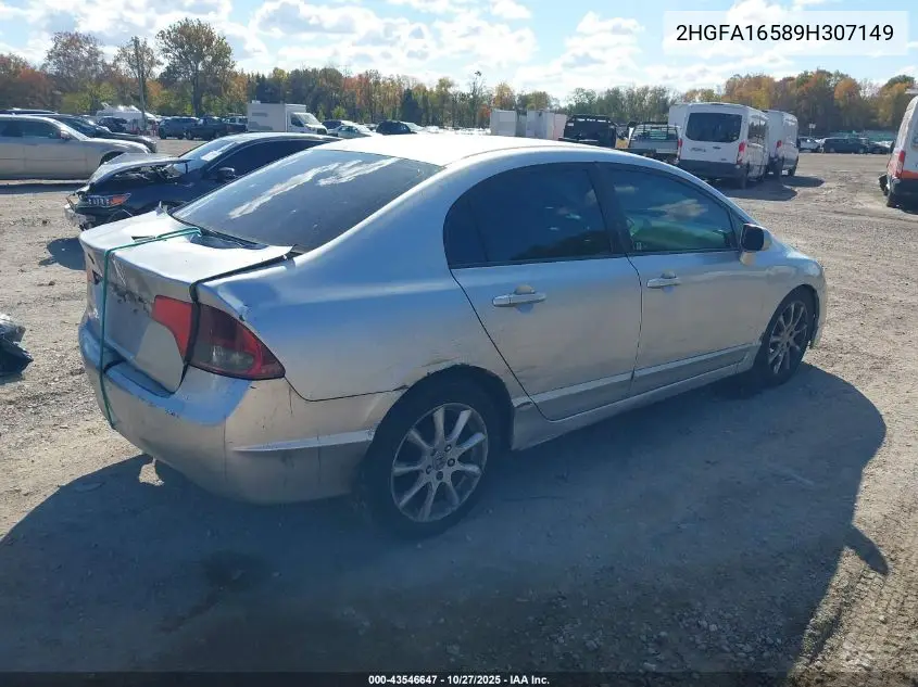 2HGFA16589H307149 2009 Honda Civic Lx