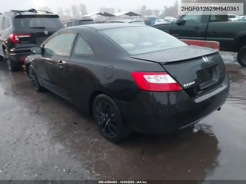 2HGFG12629H540361 2009 Honda Civic Lx
