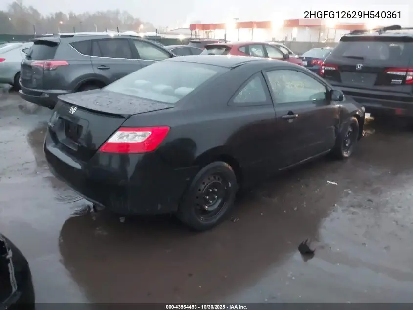 2HGFG12629H540361 2009 Honda Civic Lx