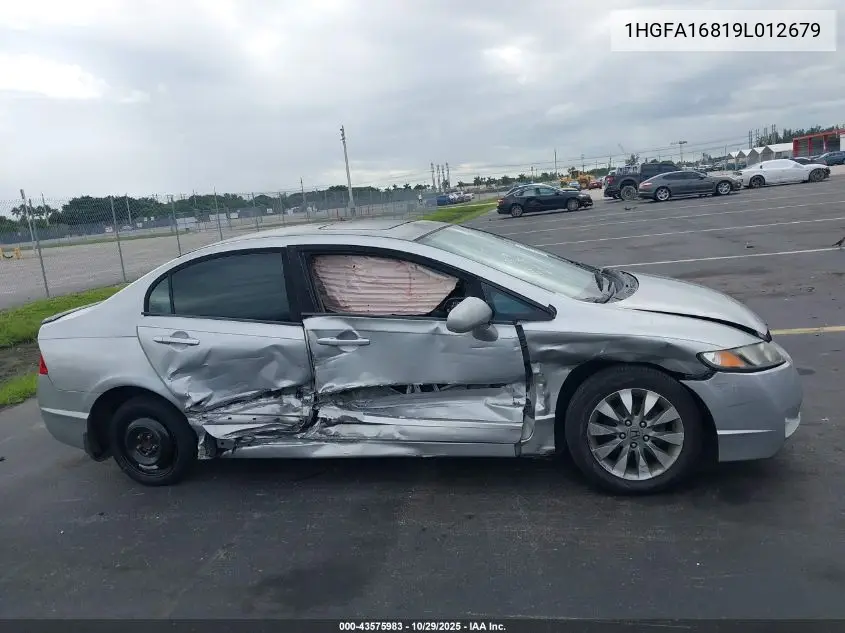 1HGFA16819L012679 2009 Honda Civic Ex