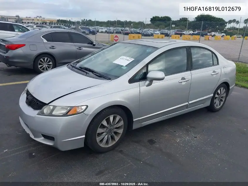 1HGFA16819L012679 2009 Honda Civic Ex