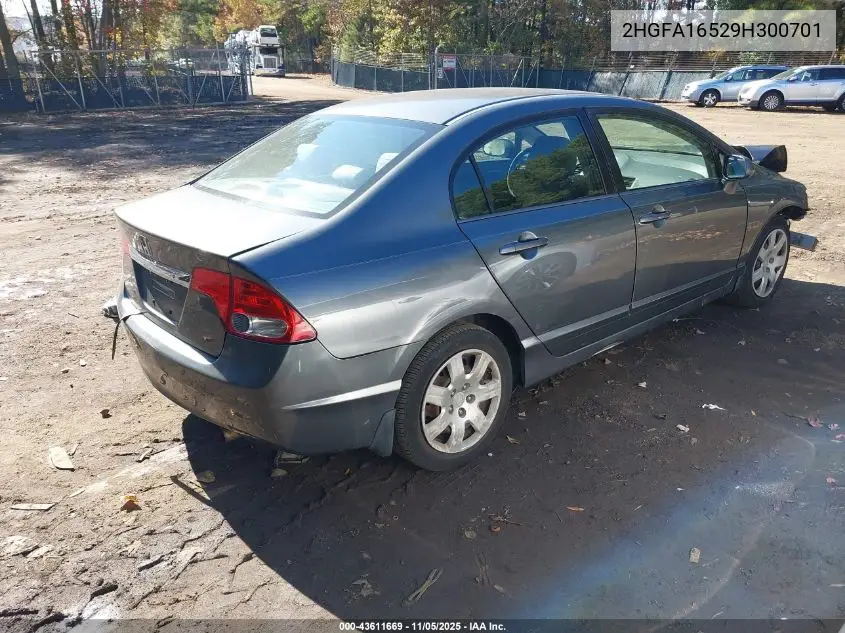 2HGFA16529H300701 2009 Honda Civic Lx