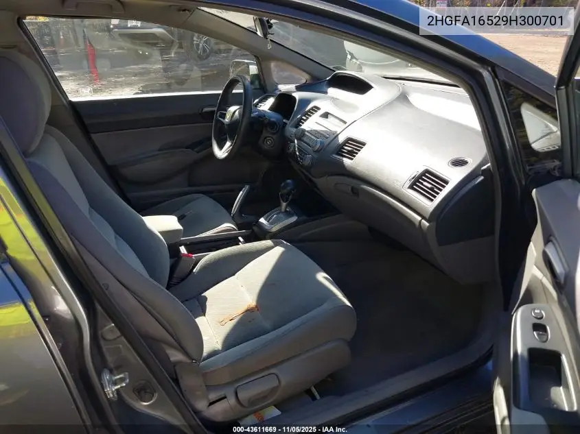 2HGFA16529H300701 2009 Honda Civic Lx