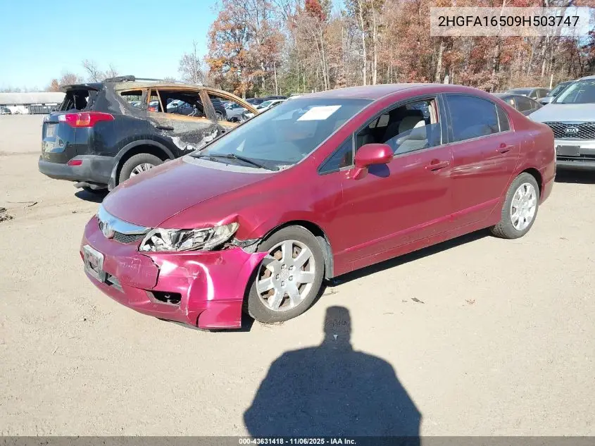 2HGFA16509H503747 2009 Honda Civic Lx