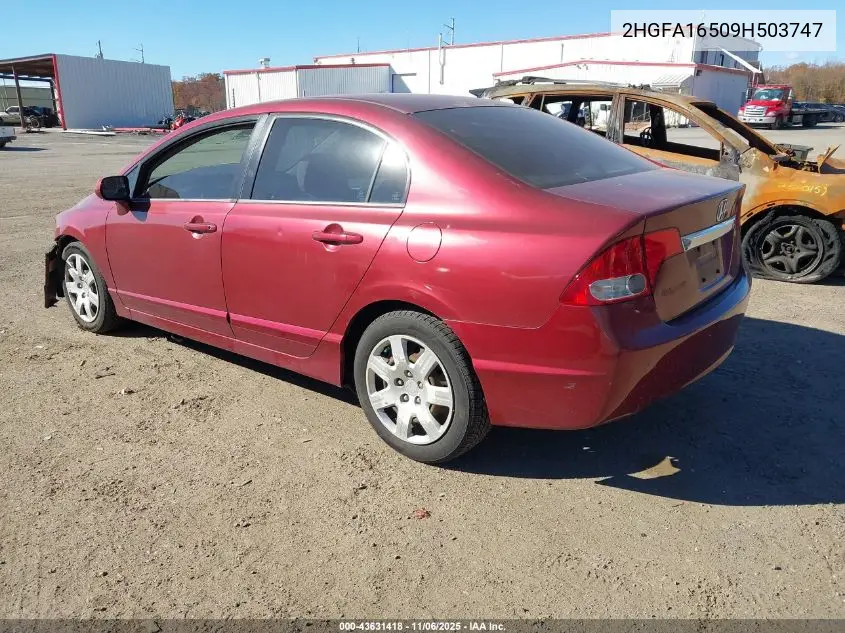 2HGFA16509H503747 2009 Honda Civic Lx