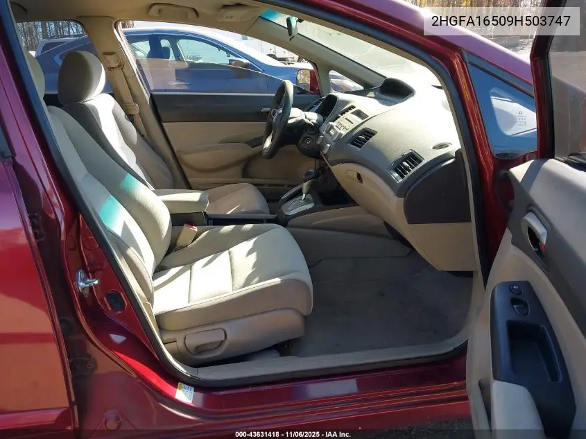 2HGFA16509H503747 2009 Honda Civic Lx