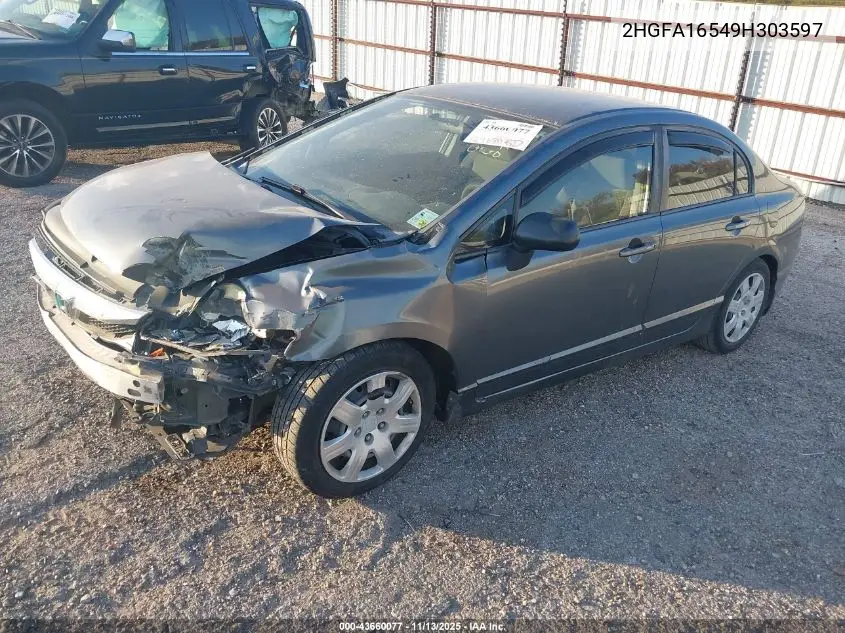 2HGFA16549H303597 2009 Honda Civic Lx