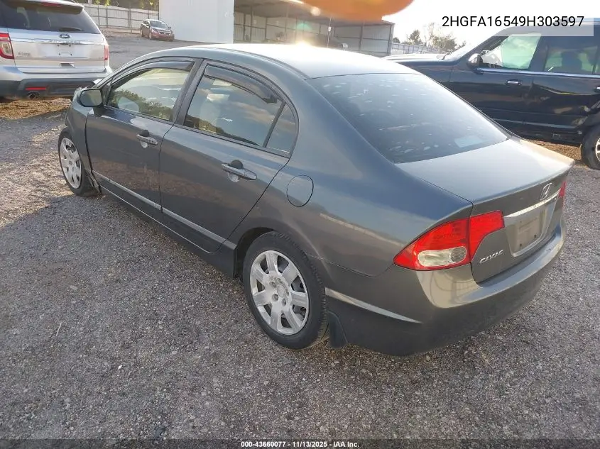 2HGFA16549H303597 2009 Honda Civic Lx