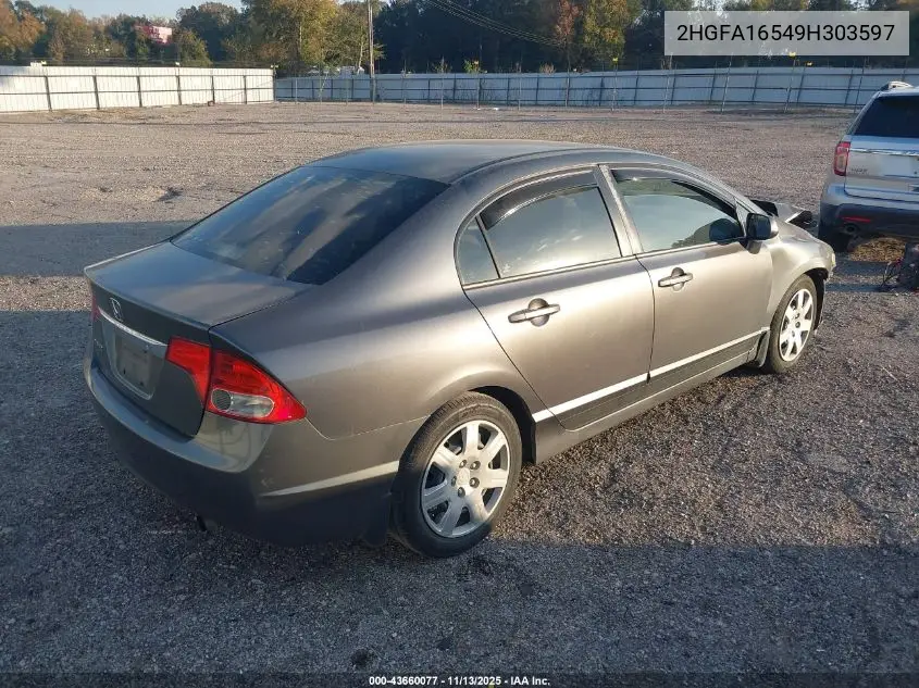 2HGFA16549H303597 2009 Honda Civic Lx