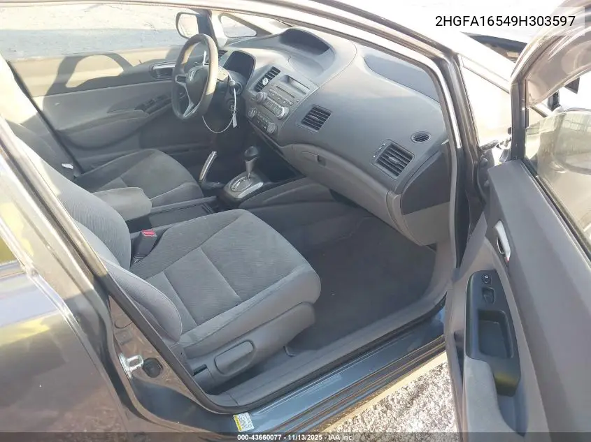 2HGFA16549H303597 2009 Honda Civic Lx
