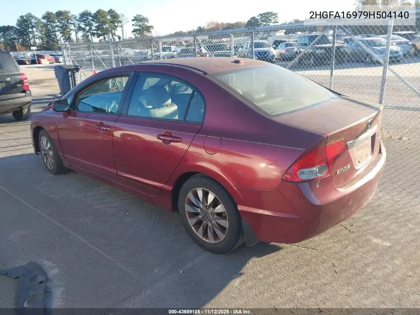 2HGFA16979H504140 2009 Honda Civic Ex-L