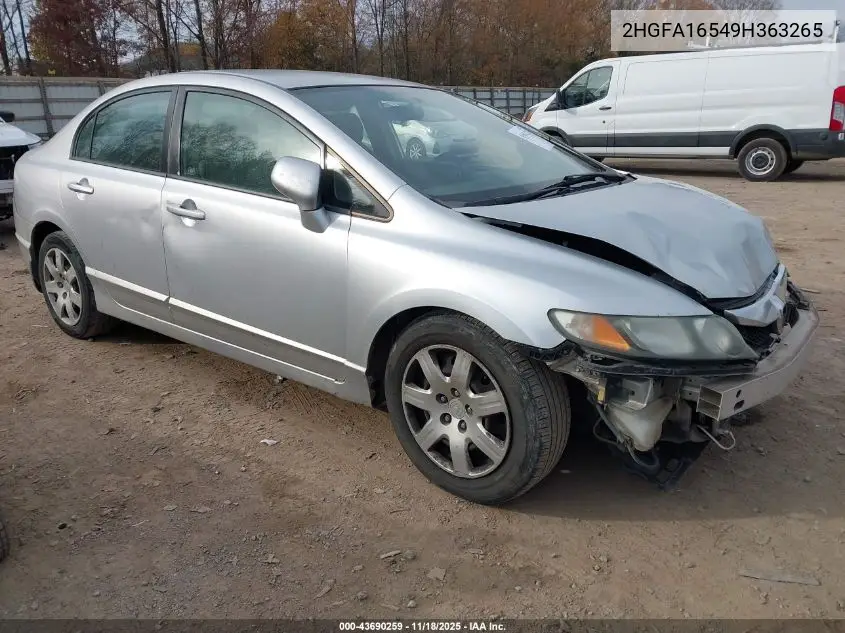 2HGFA16549H363265 2009 Honda Civic Lx