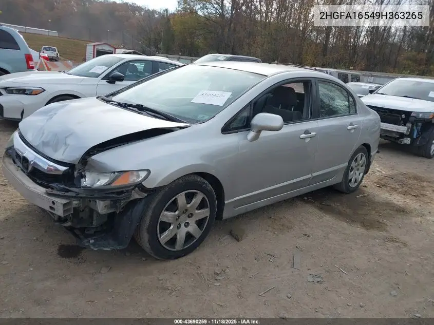 2HGFA16549H363265 2009 Honda Civic Lx