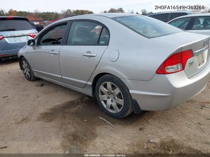 2HGFA16549H363265 2009 Honda Civic Lx