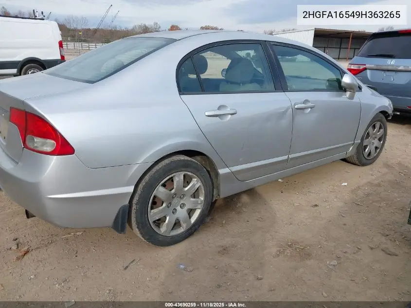 2HGFA16549H363265 2009 Honda Civic Lx
