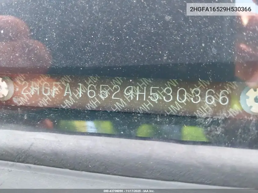 2HGFA16529H530366 2009 Honda Civic Lx